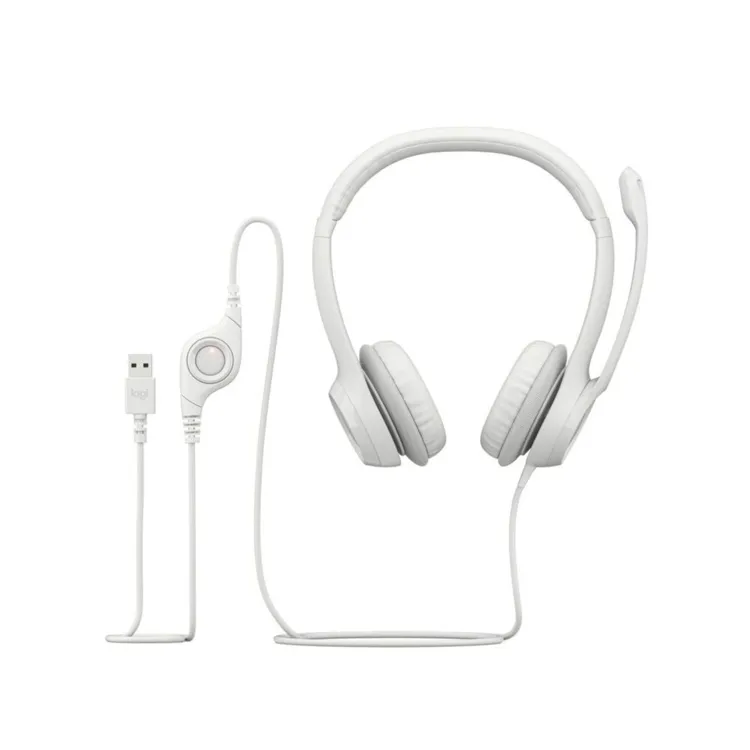 Audífonos de Diadema LOGITECH Alámbricos On Ear H390 USB Blanco