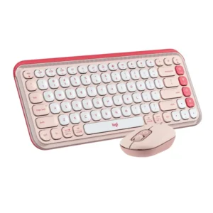 Combo LOGITECH Inalámbrico Teclado + Mouse Pop ICON Rosado