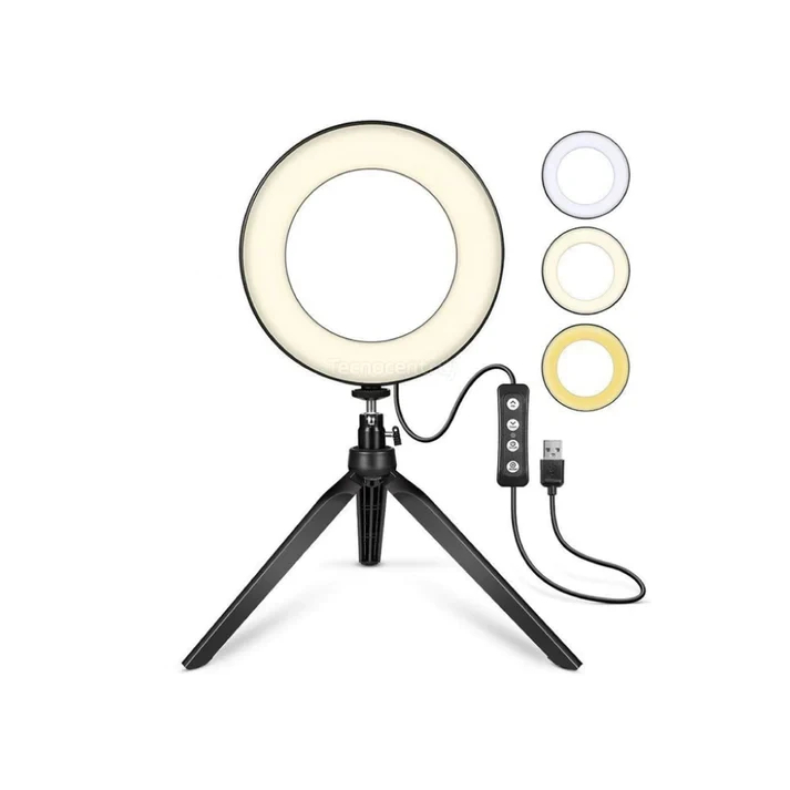 Aro de luz 16cm + mini trípode