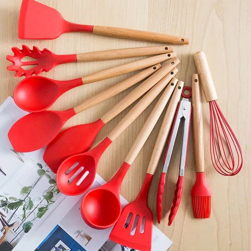 Set 12 utensilios de cocina silicona
