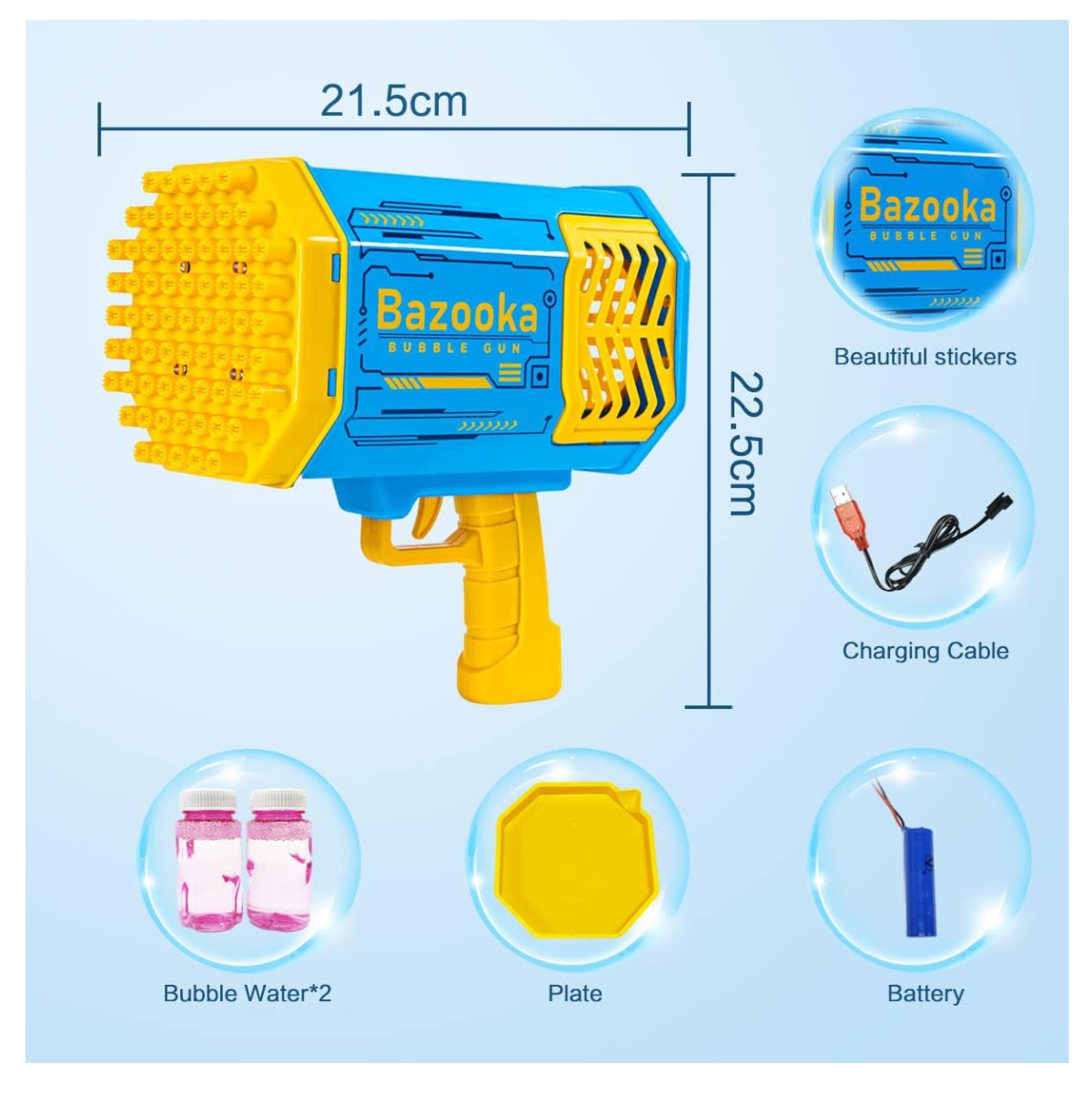 Pistola Burbujas 132 Agujeros Juguete - Imagen 2