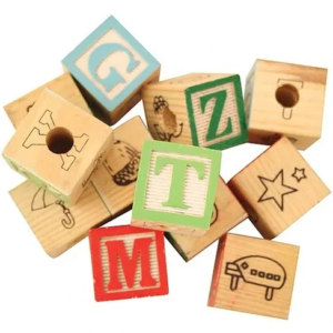 Bloques Abc Madera Figuras Letras Animal