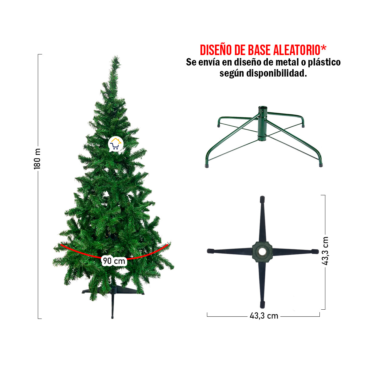 Combo Arbol Navidad 1.80M Tupido COS34D