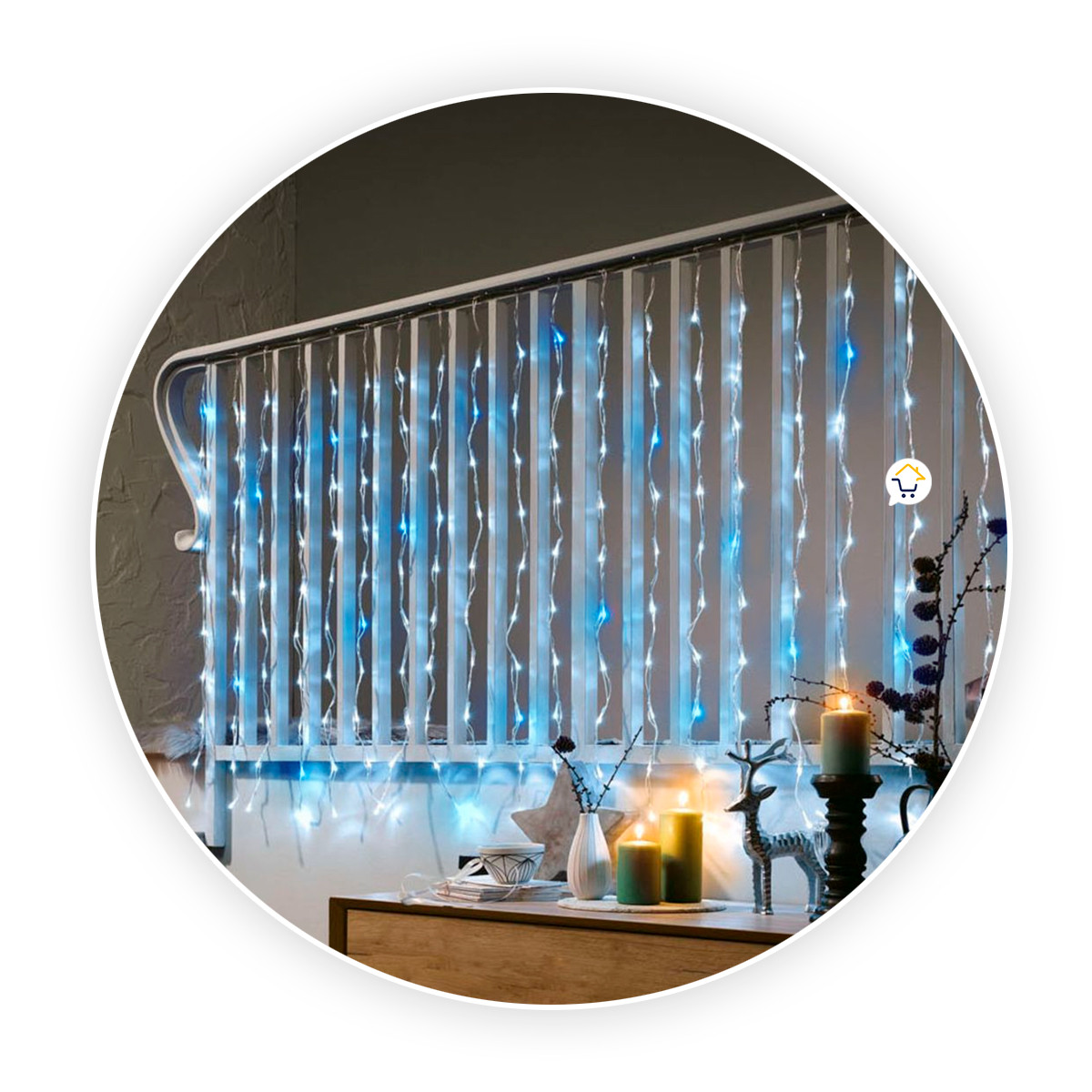 Cortina Luz LED 9x1M 360L Navidad 1340B