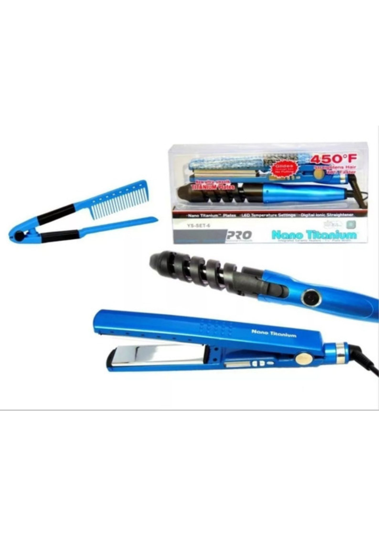 Combo Nano Titanium(Plancha+peine+Ondu