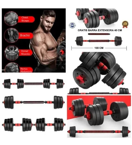 KIT MANCUERNAS PESAS 20 KG 40 LB ANTIDES