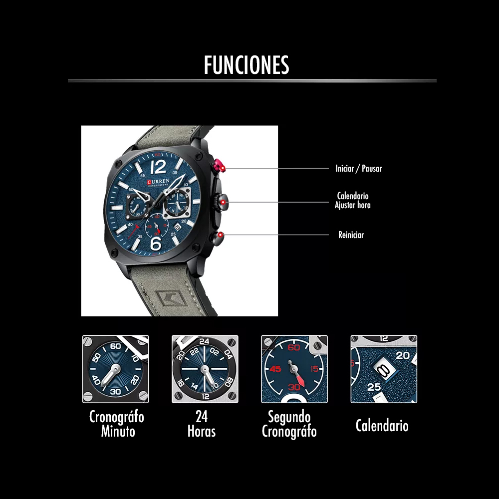 Reloj Curren 8398 Clásico Cuarzo cuero