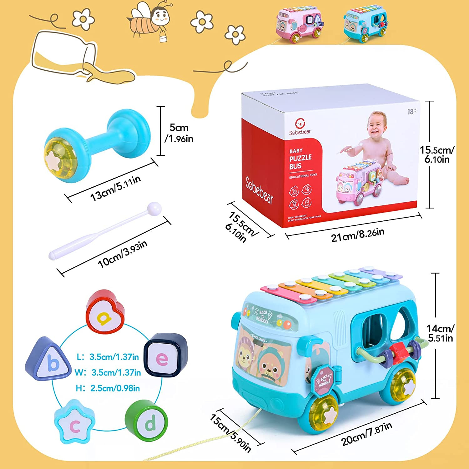 Piano autobús musical para bebes