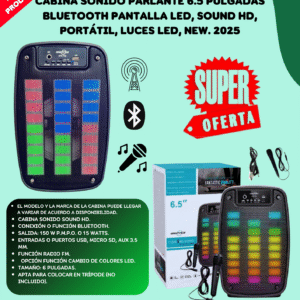 Cabina Sonido Parlante Bluetoth 6.5 Pulg