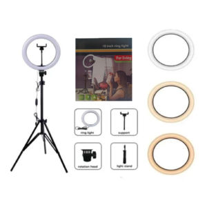 Aro Luz led Blan26cm+Tripode+Soporte Cel