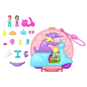 Set de Juego POLLY POCKET Compacto Mundo Sorpresa Perrito En Moto