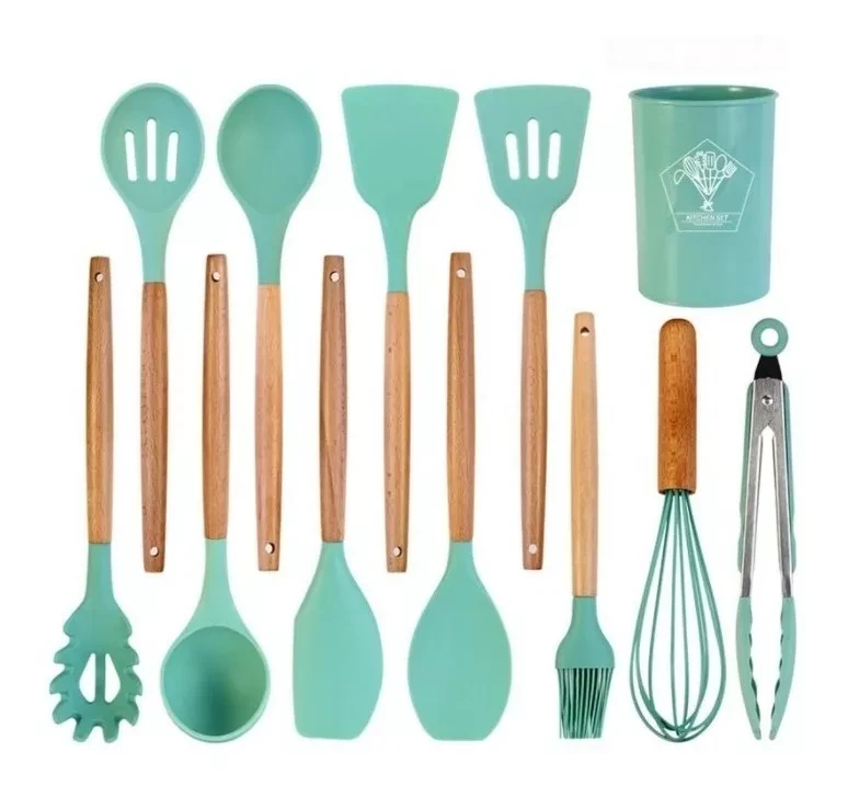 Set 12 Utensilios De Cocina Silicona