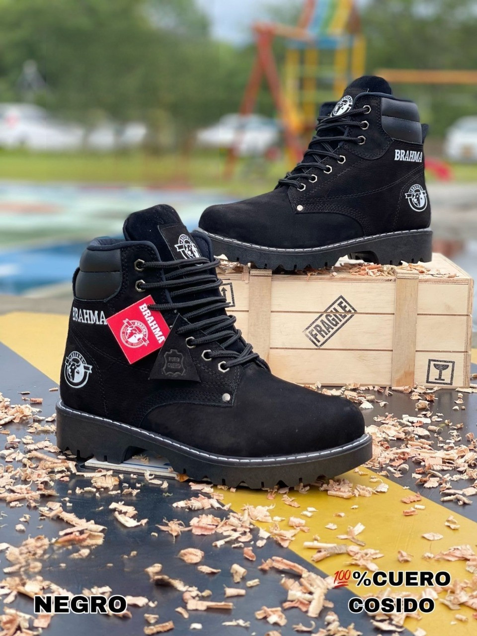 BOTAS BRAHMA EN CUERO NEGRA 100% CUERO