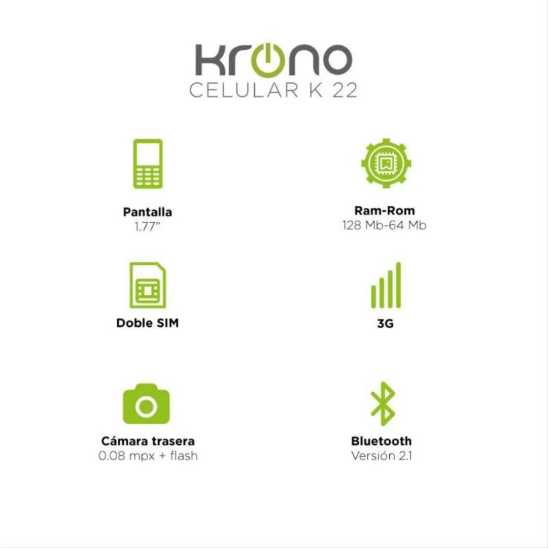 Celular Krono K22 Dual Sim Cámara Radio