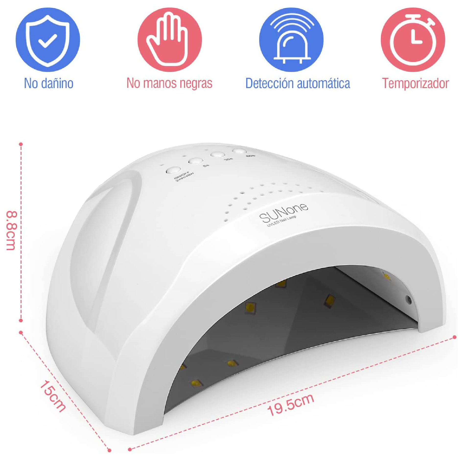Lampara Secadora Uñas Uv Led 48w Sun One