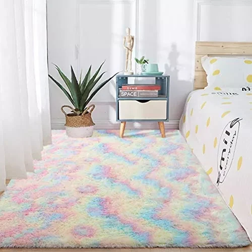 alfombra felpa arcoiris