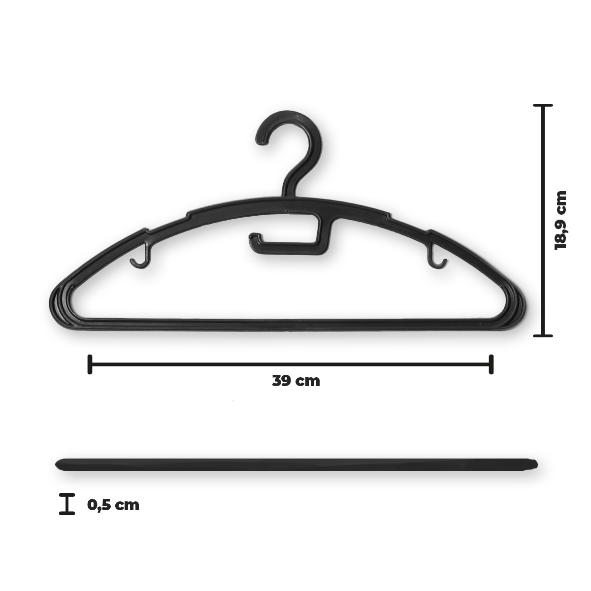 Ganchos de ropa Negro - Imagen 2