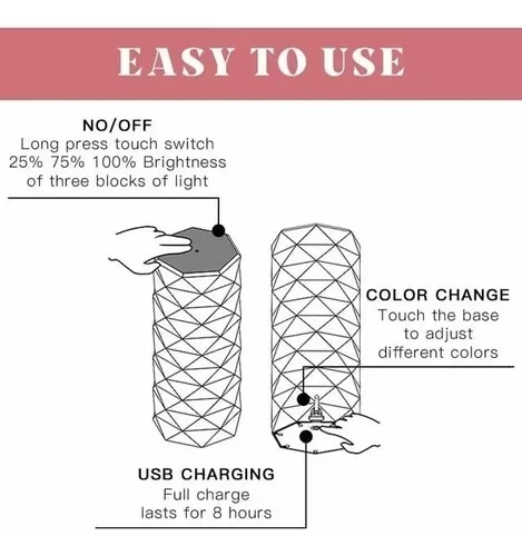 Lámpara De Mesa Táctil De 16 Luces