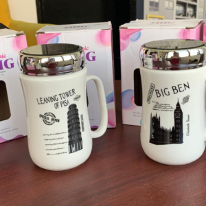 MUG DE PORCELANA MATE CON TAPA