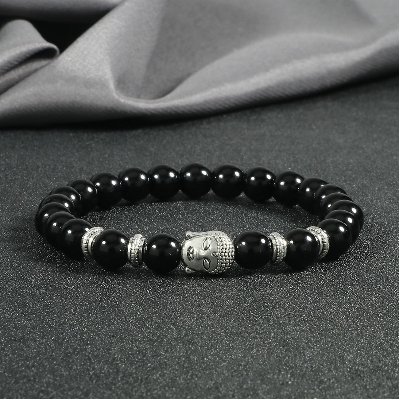 Pulsera Buda Sabiduria Cuarzo Onix