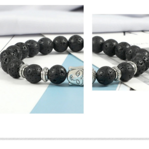 Pulsera Buda Sabiduria Cuarzo Volcanica
