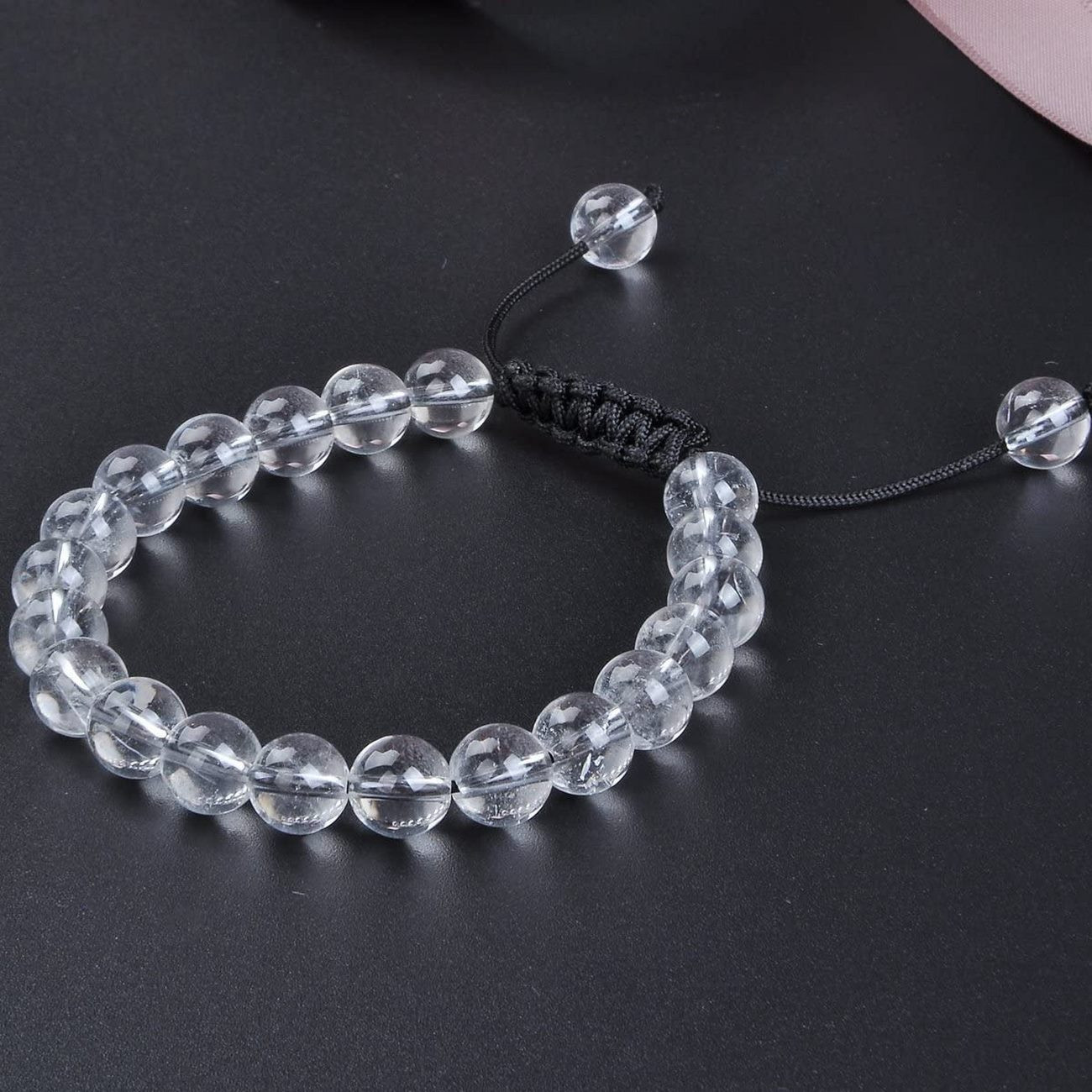 Pulsera Cuarzo Cristal Tejida + Estuche