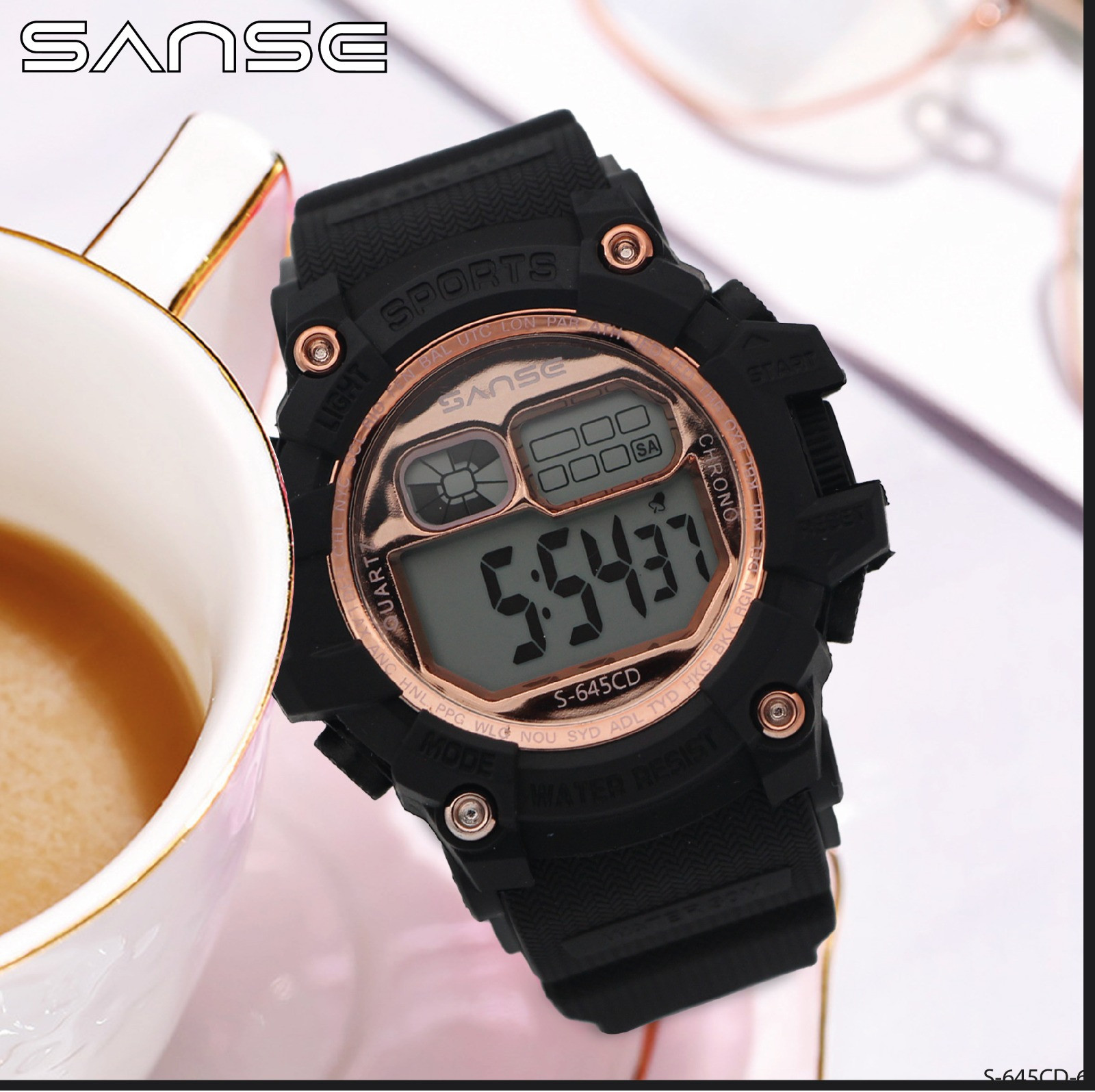 RELOJ S-645CD-5 COBRE/NEGRO SANSE
