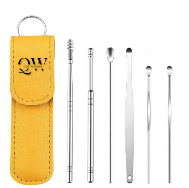 Kit de Oidos en Acero Inoxida En Estuche - Imagen 2