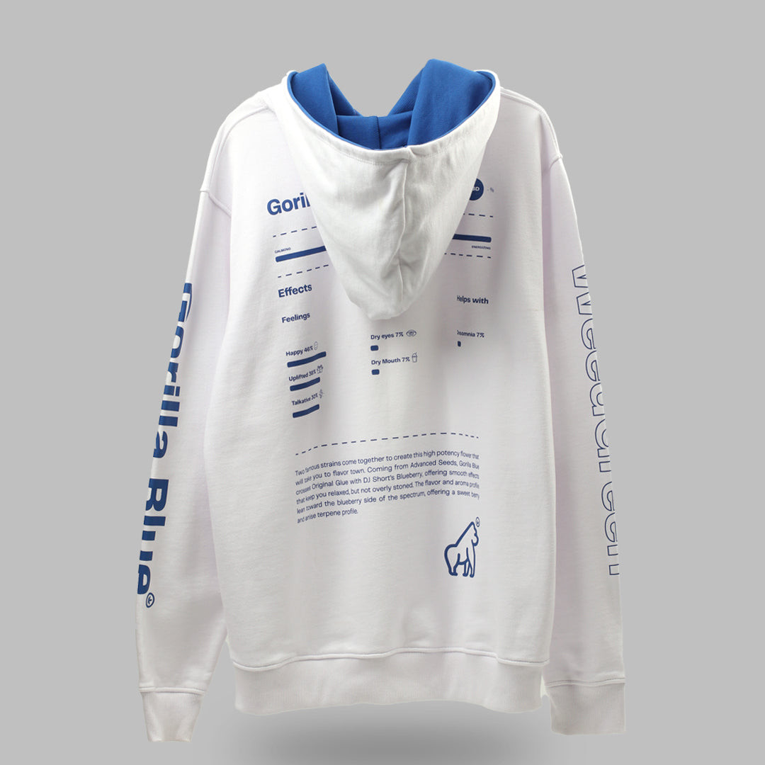Hoodie Gorilla Blue blanco
