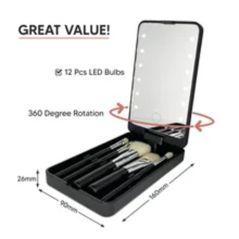 spejo de maquillaje con luz Led