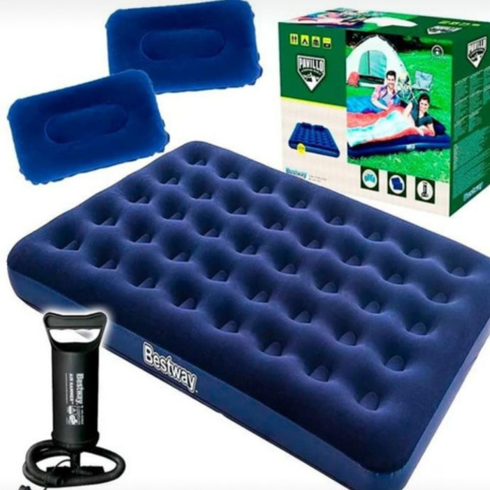 Colchon inflable 2mx1.50 + almohadas - Imagen 2