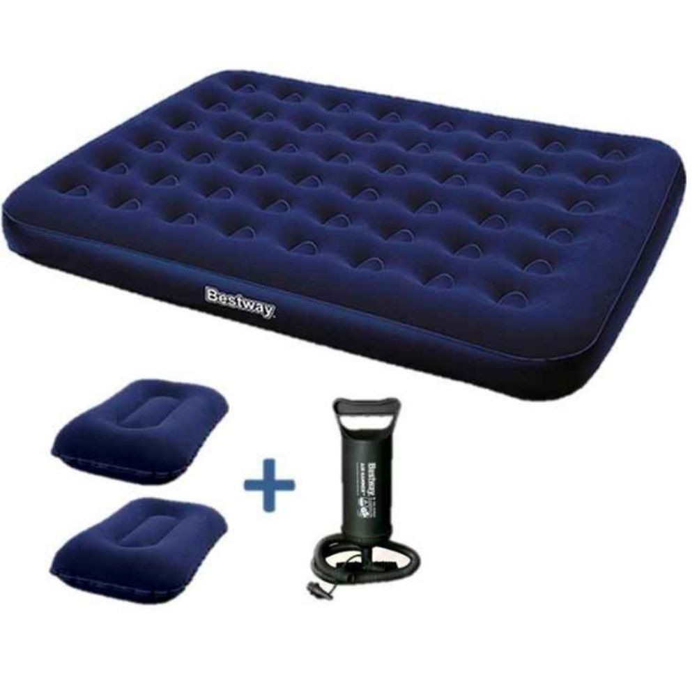 Colchon inflable 2mx1.50 + almohadas