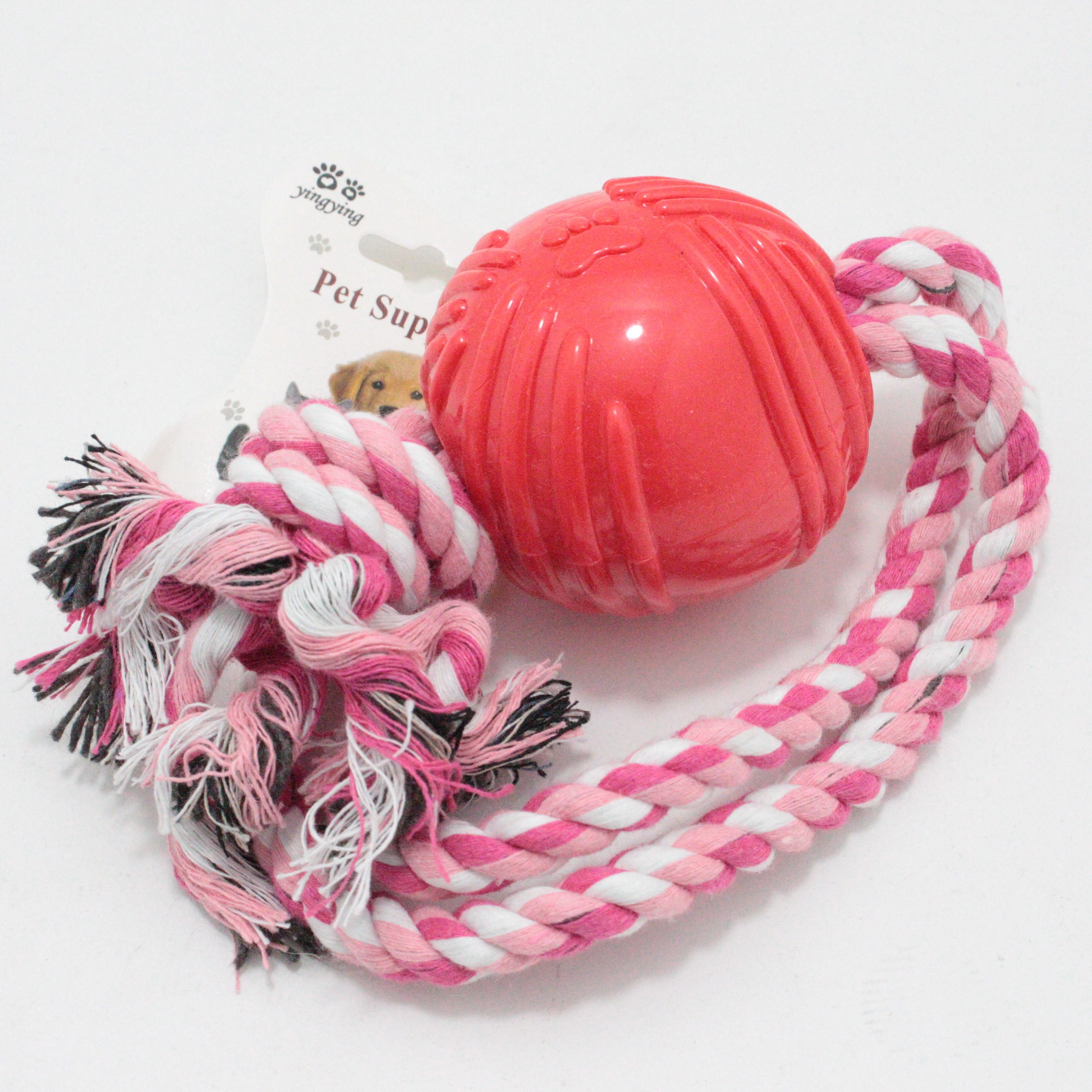 Juguete para mascota cuerda con pelota