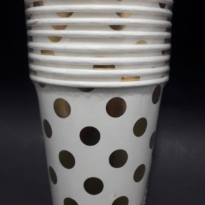 VASO PUNTOS DORADOS 7ONZ