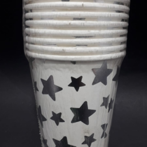 VASO ESTRELLA PLATEADO 7ONZ