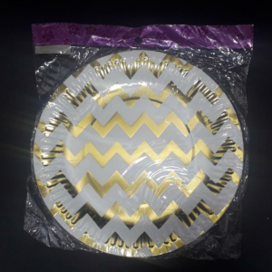 PLATO METALIZADO RAYAS DORADO BOLSA   2