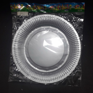 PLATO CARTON PLATEADO MATE  BOLSA 23CM