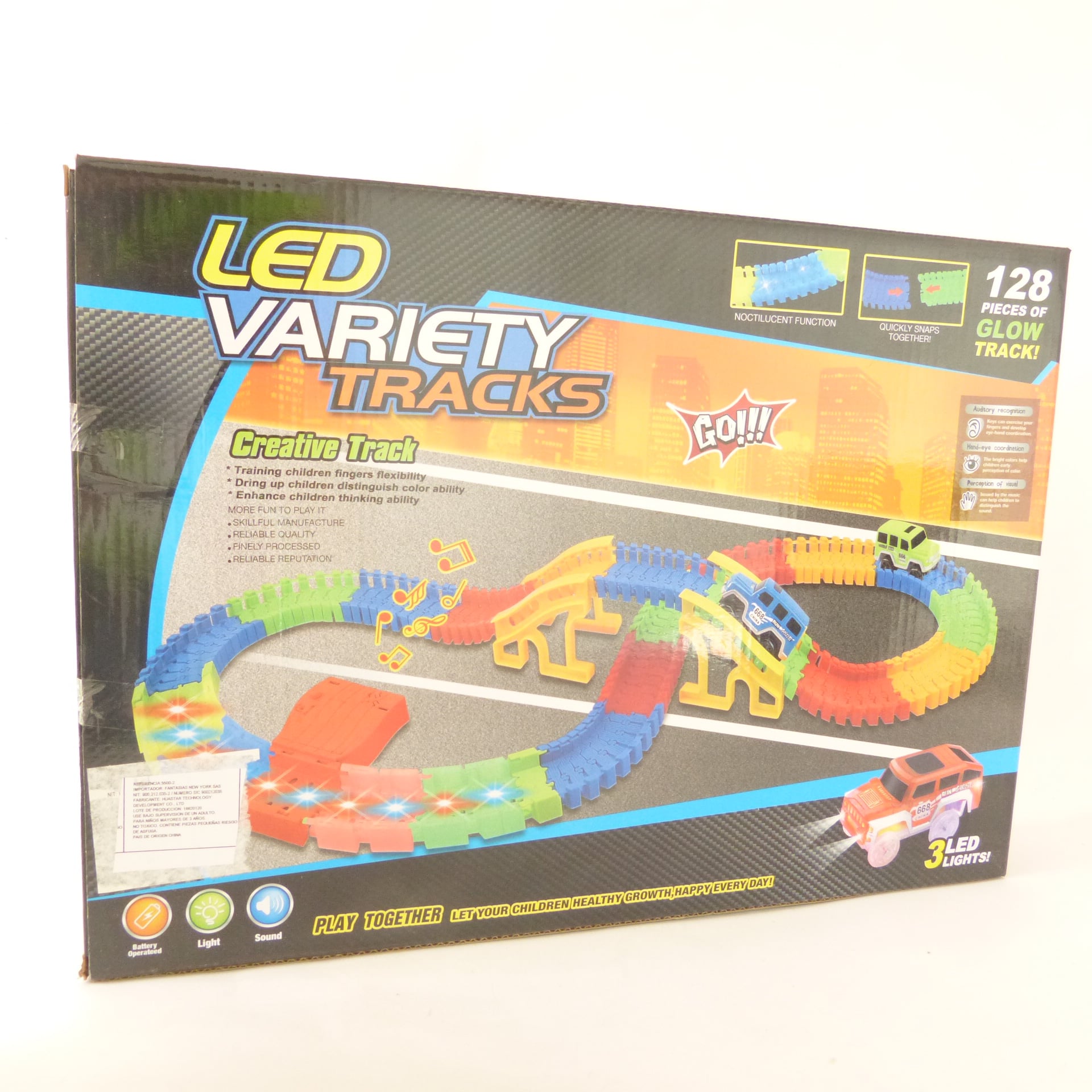 Pista de coches led x 128 piezas variet