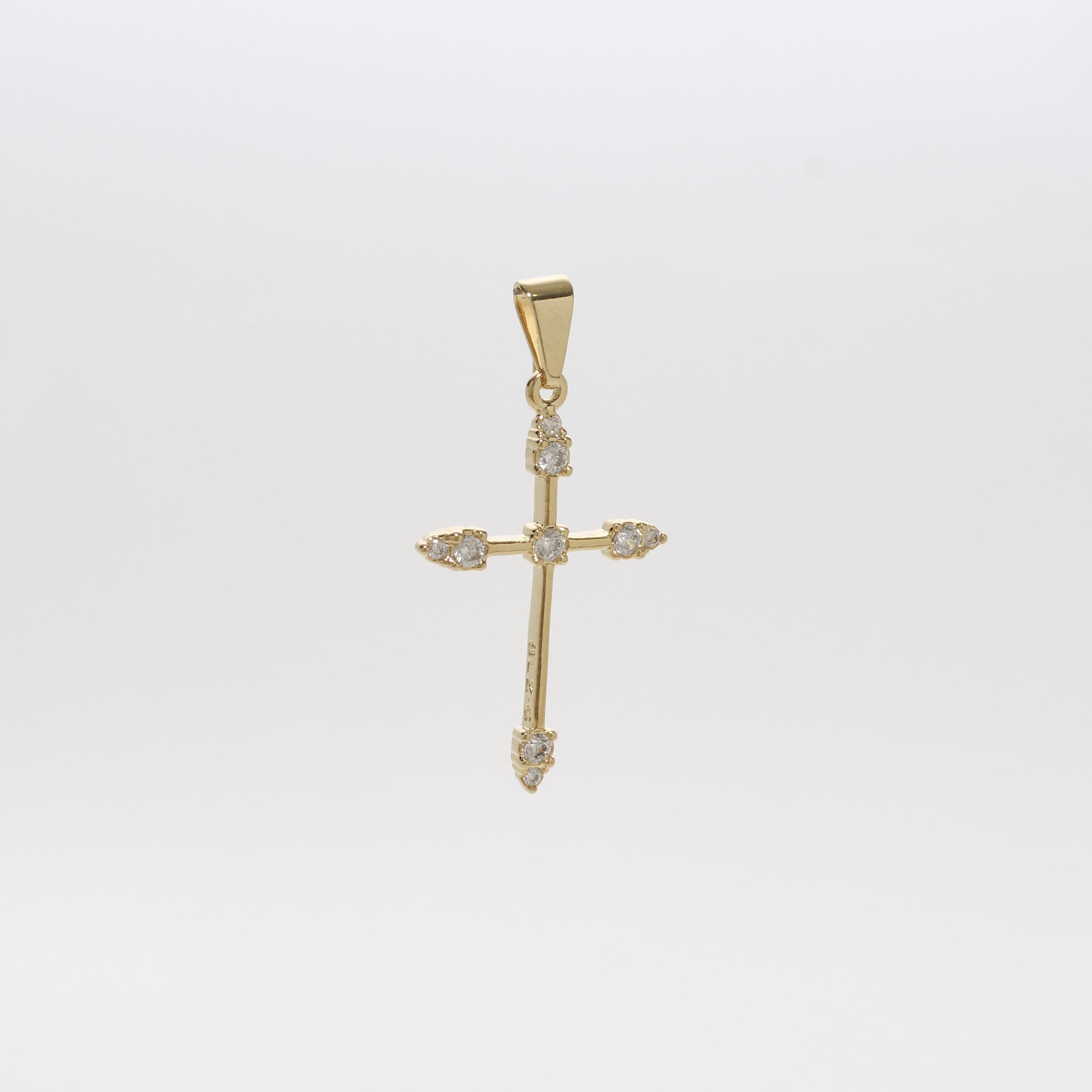 Dije Cruz Tubular 9 circonias CRISTAL - Imagen 2