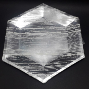 PLATO X 10 HEXAGONA PLATEADO BLANCO