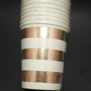 VASO  x 10    oro rosa AROS con blanco