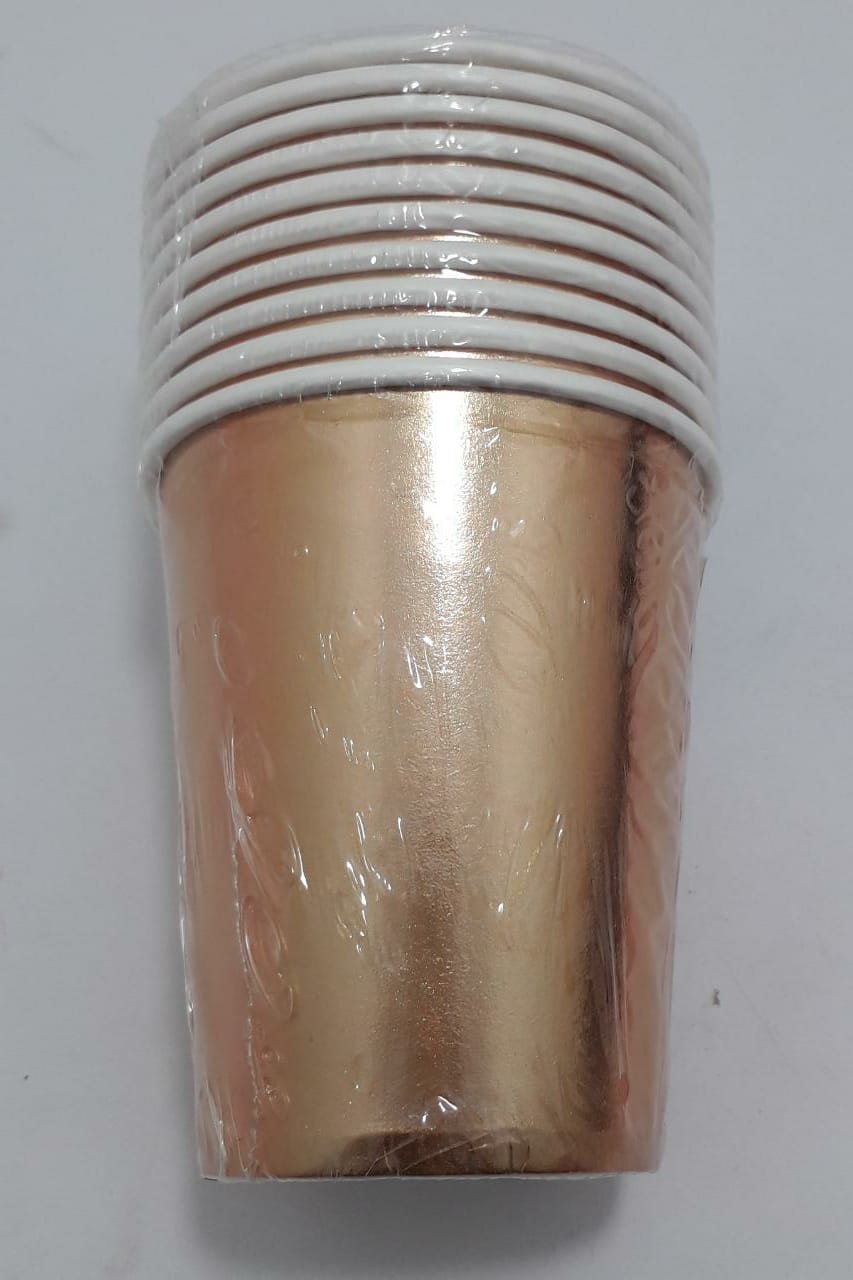 Vaso fiesta metalizado cobre X10