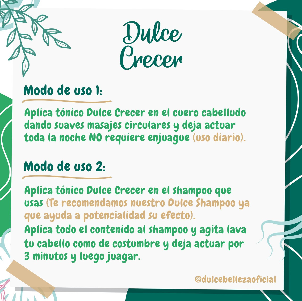 tonico capilar dulce crecer