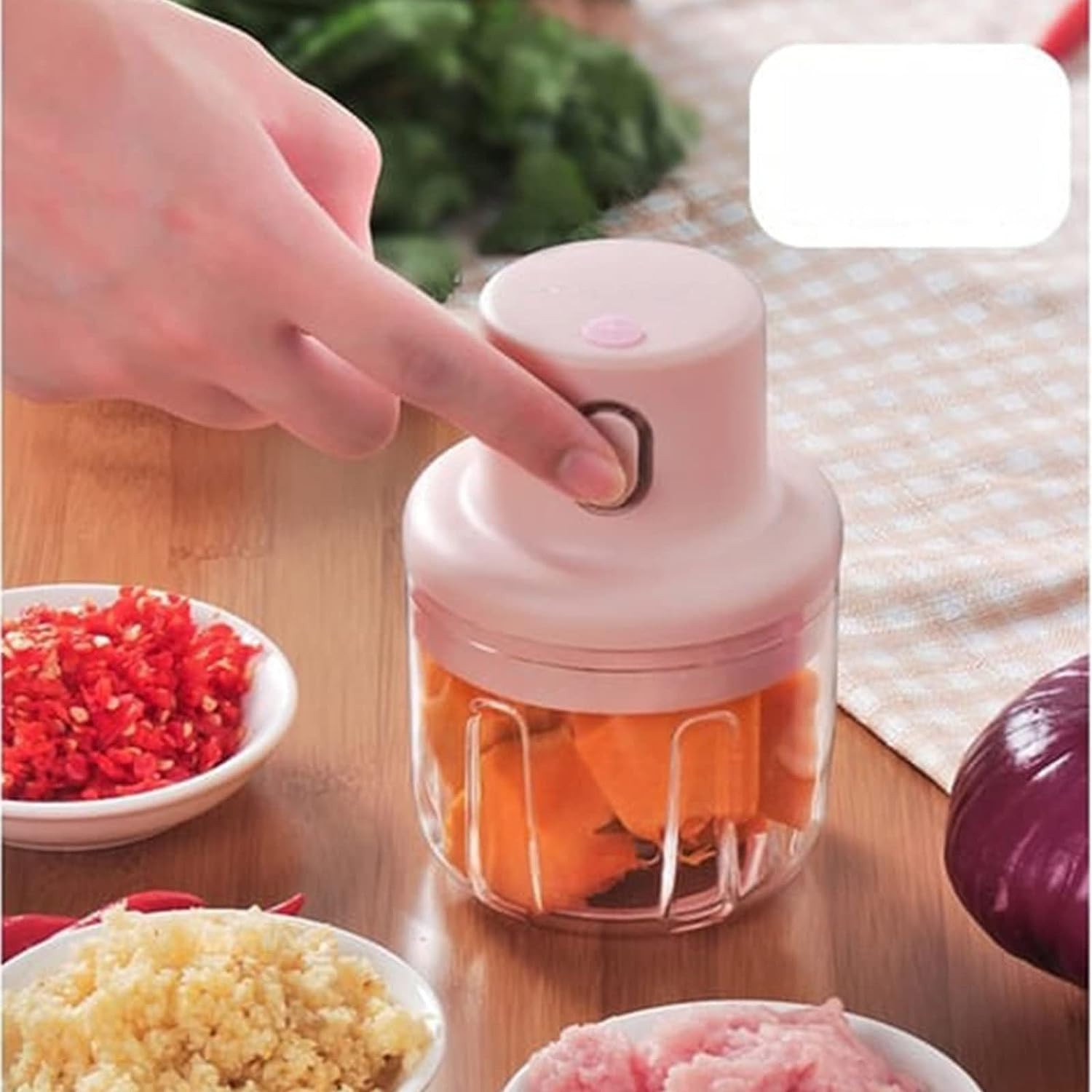 Mini Picador De Ajo Recargable Procesado