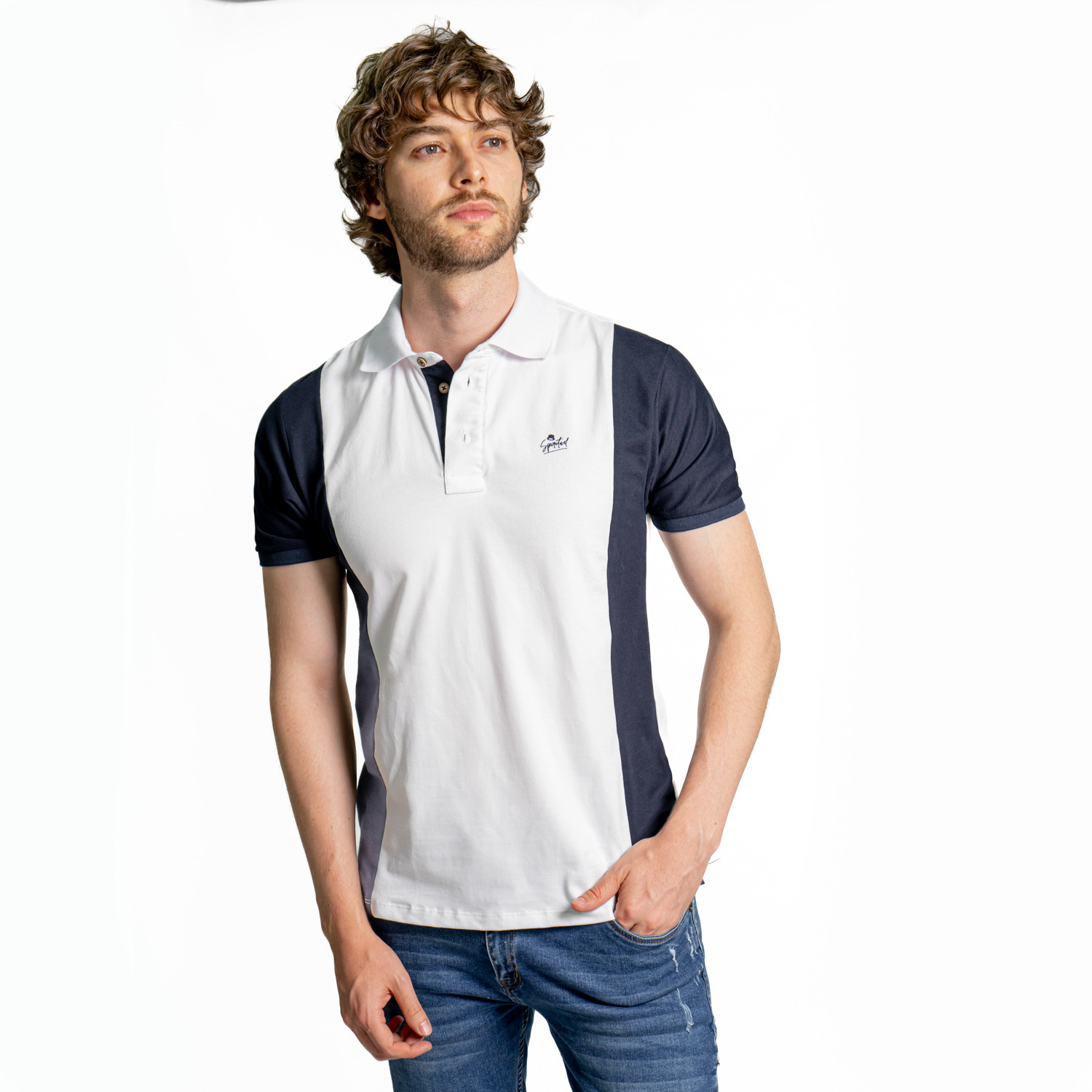 CAMISETA POLO BLOQUES HOMBRE KH8009