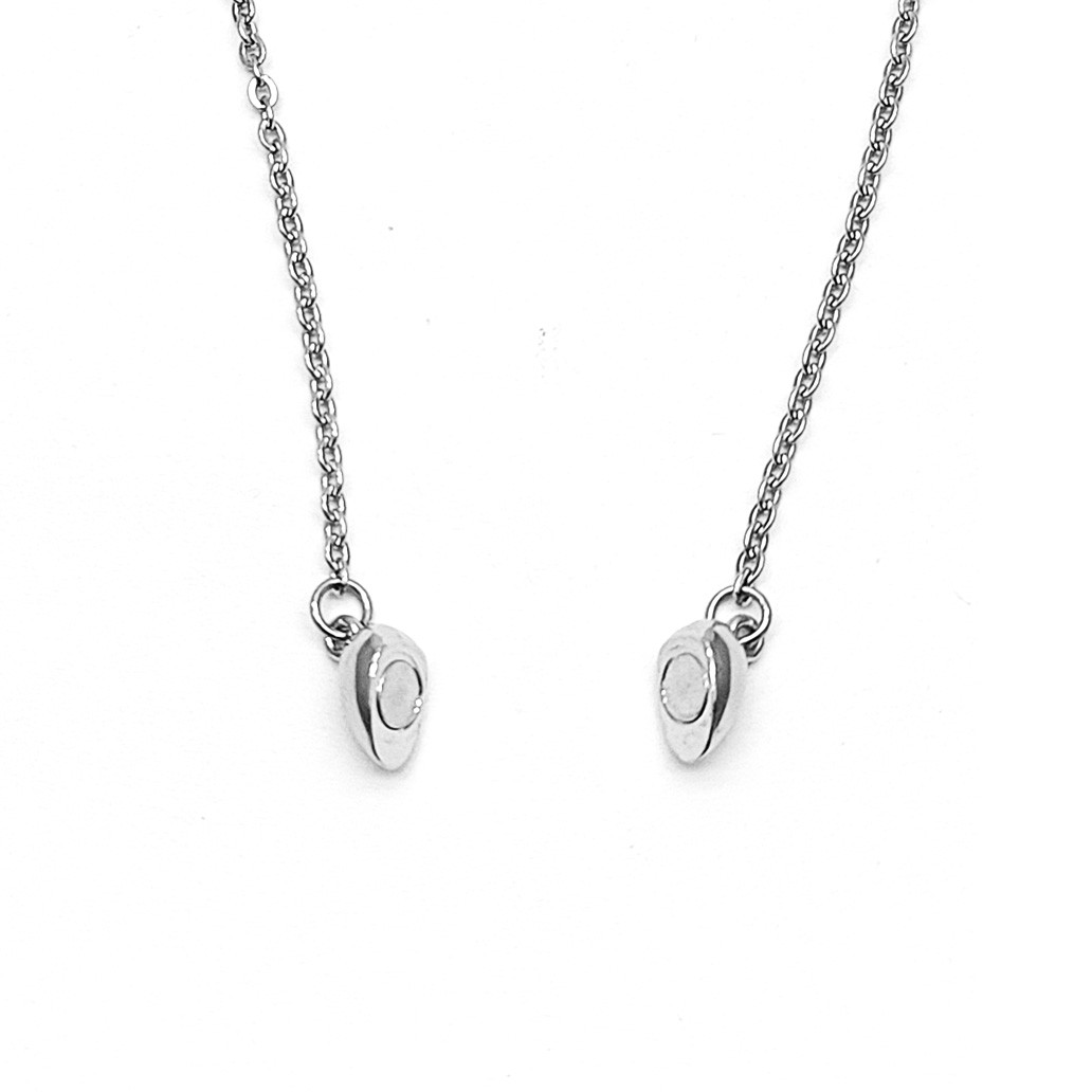 Collar Corazon Plateado Iman Regalo Amor