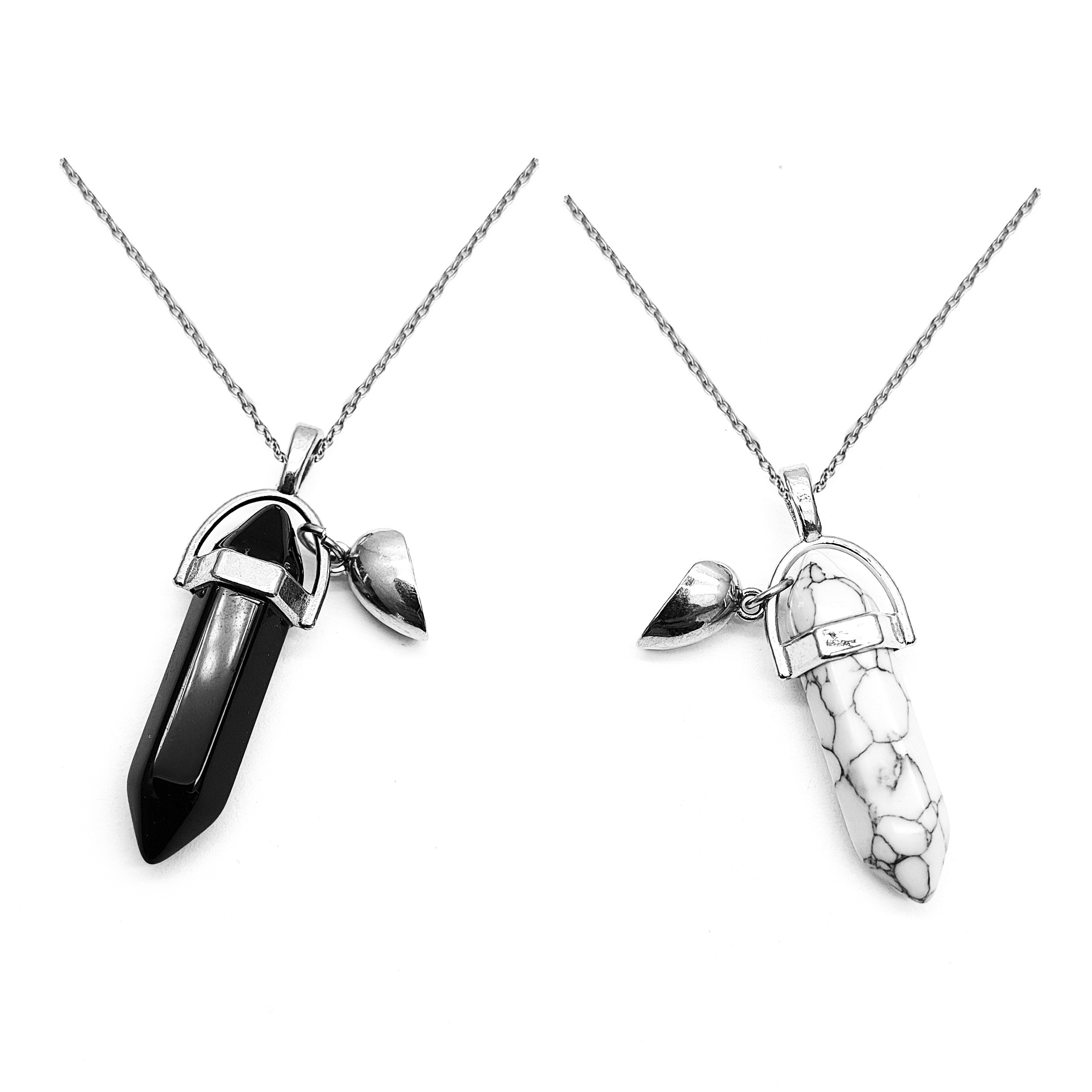 Collar Cuarzo Lechoso - Onix Pareja Cora