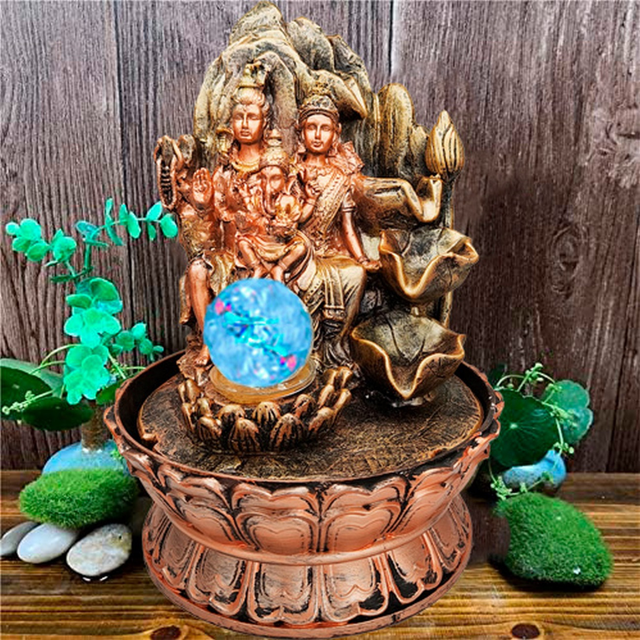 Fuente De Agua Shiva Y Parvati Gane 0346