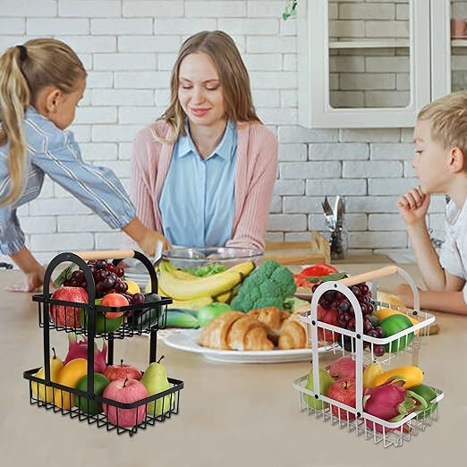 Cesta De Frutas De 2 Niveles