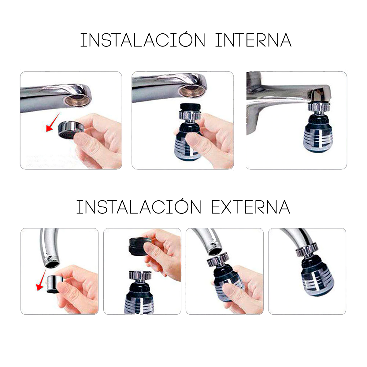 Grifo Ahorrador Agua Aireador Flexible
